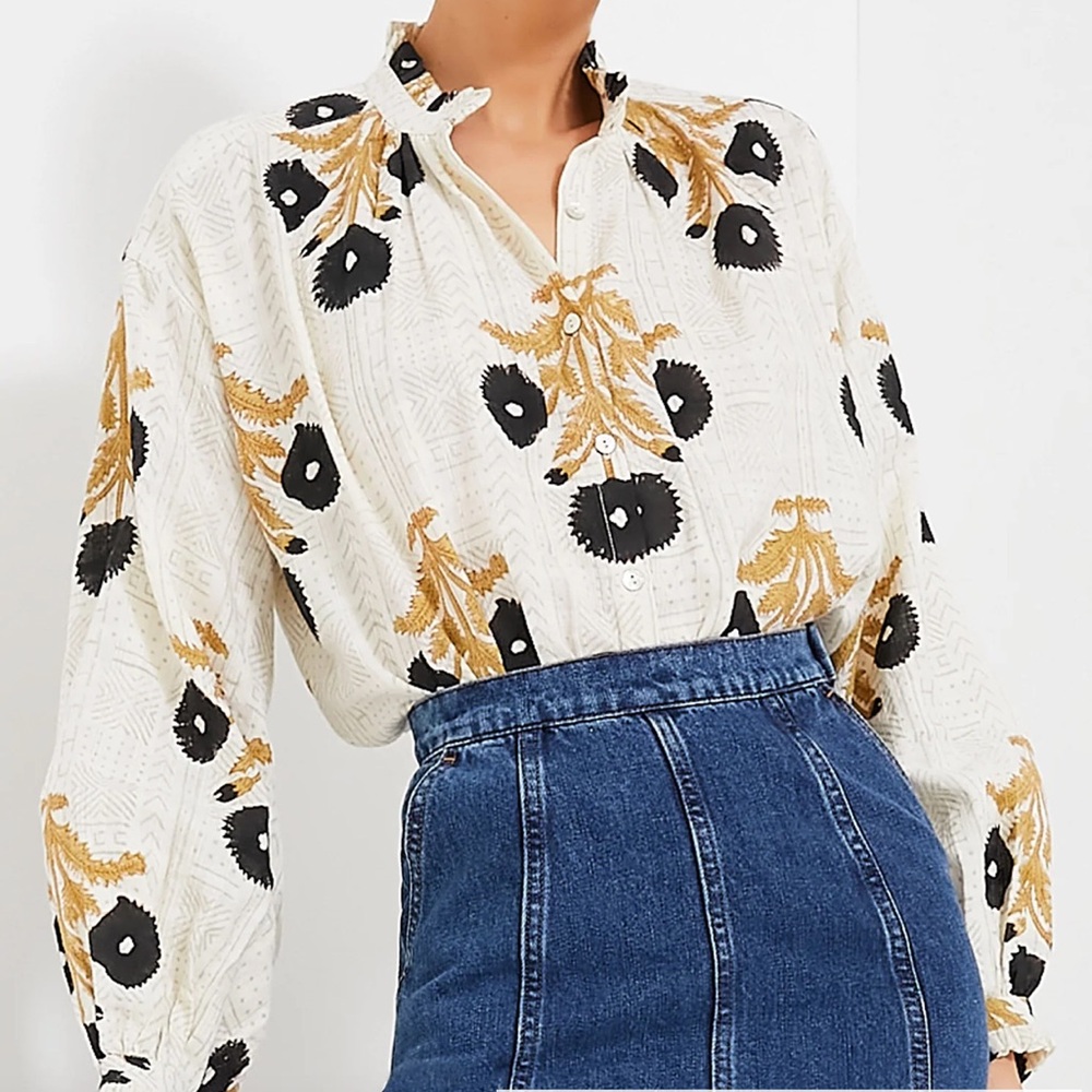 Alix of Bohemia Annabel Noir Triple Bloom Shirt ~